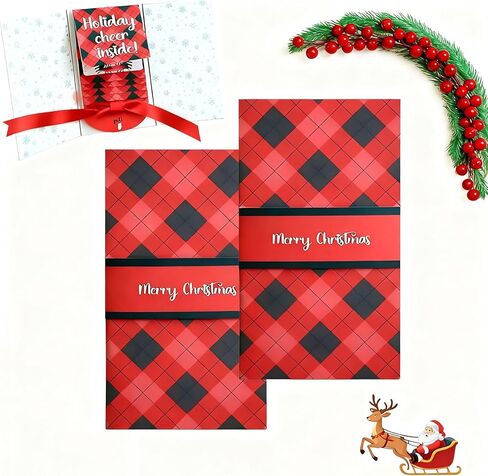 Handmade Waterfall Christmas Gift Card Booklet,Waterfall Gift Card Holder,DIY Trend Wow Note Holder,PartyGift Supplies with 4 Slots(2PC) in Kuwait