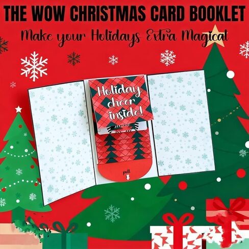 Handmade Waterfall Christmas Gift Card Booklet,Waterfall Gift Card Holder,DIY Trend Wow Note Holder,PartyGift Supplies with 4 Slots(2PC) in Kuwait