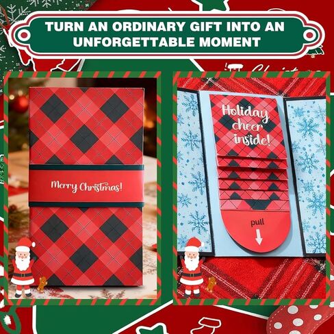 Handmade Waterfall Christmas Gift Card Booklet,Waterfall Gift Card Holder,DIY Trend Wow Note Holder,PartyGift Supplies with 4 Slots(2PC) in Kuwait