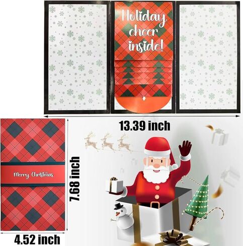 Handmade Waterfall Christmas Gift Card Booklet,Waterfall Gift Card Holder,DIY Trend Wow Note Holder,PartyGift Supplies with 4 Slots(2PC) in Kuwait