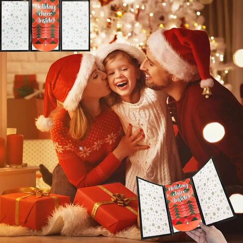 Handmade Waterfall Christmas Gift Card Booklet,Waterfall Gift Card Holder,DIY Trend Wow Note Holder,PartyGift Supplies with 4 Slots(2PC) in Kuwait