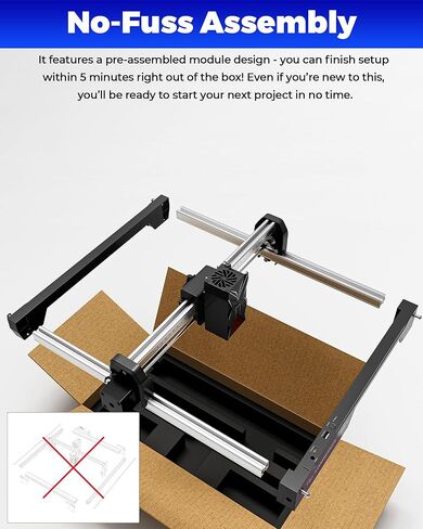 ATOMSTACK Swift Laser Engraver للمبتدئين، قاطع ليزر بقوة 7000 ميجاوات، فئة الليزر 4، منطقة عمل 300 × 300 مم، آلة نقش بدقة 0.08 مم للخشب والجلود والمعادن المطلية والأكريليك (سويفت 7 وات) in Kuwait