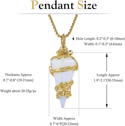 SUNYIK Handmade Wire Wrapped Conical Pendant Necklace for Women Men, Reiki Healing Faceted Hexagonal Crystal Point Pendant for Unisex in Kuwait