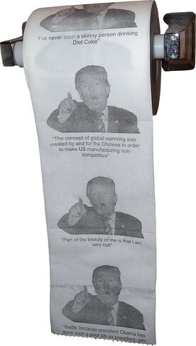 Donald Trump Toilet Paper with 9 Mind-Numbing Quotes - Hilarious Novelty Gag Gift by tRUMP Wipes in Saudi Arabia
