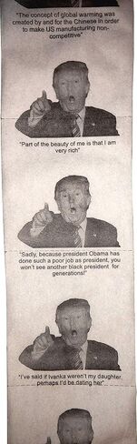 Donald Trump Toilet Paper with 9 Mind-Numbing Quotes - Hilarious Novelty Gag Gift by tRUMP Wipes in Saudi Arabia