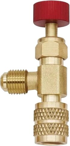 1 قطعة محول تكييف الهواء لشحن التبريد R410A R22 1/4 "خرطوم صمام السائل يد نحاسية (النمط 4) in Saudi Arabia
