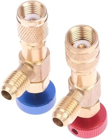 1 قطعة محول تكييف الهواء لشحن التبريد R410A R22 1/4 "خرطوم صمام السائل يد نحاسية (النمط 4) in Saudi Arabia