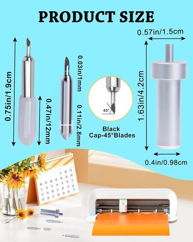 10 قطع من شفرات القطع من UCEC متوافقة مع آلة القطع Cricut Joy & Joy Xtra، شفرة بديلة قياسية لقص الورق من قماش الفينيل 45 درجة، ملحقات حرفية للمشروعات اليدوية in Kuwait