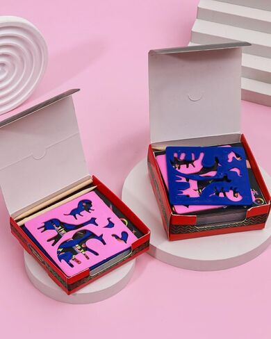 50 Pcs Scratch Art Paper Set - Mini Notes, DIY Craft Supplies for Creative Projects and Gifts-Pink in Saudi Arabia