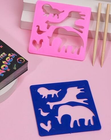 50 Pcs Scratch Art Paper Set - Mini Notes, DIY Craft Supplies for Creative Projects and Gifts-Pink in Saudi Arabia