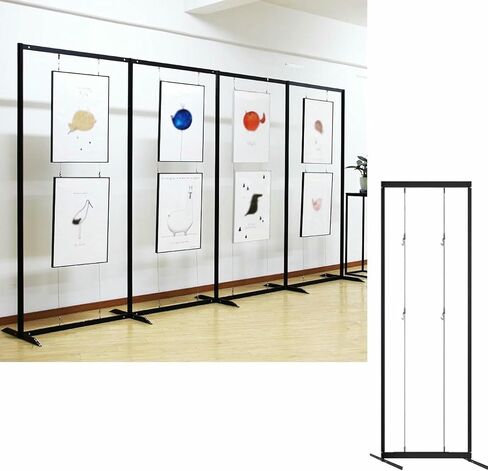Picture Hanging Exhibition Display Stand with Stable Base, Freestanding Double-Sided Painting Show Rack for Art Gallery, Craft Fair, Booth (3pcs-60x150cm(23 5/8 in Saudi Arabia