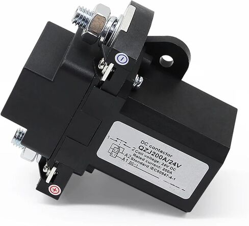 QZJ-200A DC Power Contactor Relay, 200 Amp, Black, Normally Open Design for Forklifts, Heavy Industrial Equipment, 24V DC Operation (48V) in Kuwait