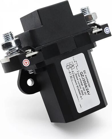 QZJ-200A DC Power Contactor Relay, 200 Amp, Black, Normally Open Design for Forklifts, Heavy Industrial Equipment, 24V DC Operation (48V) in Kuwait