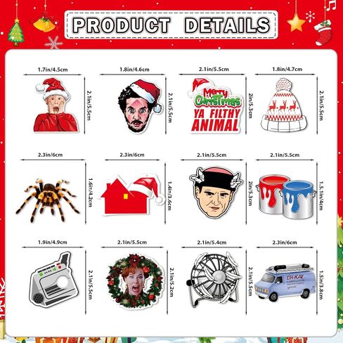 24 Pcs Home Alome Cupcake Toppers Home Alone Christmas Cake Decorations Funny Merry Christmas Ya Filthy Animal Decorations for Homes Alome Party Decorations in Saudi Arabia
