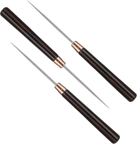3 PCS Awl Tool Sewing Awl Punch Wooden Handle Leather Stitching Sewing Awls for Punching Scratch Book Binding Beading Tailors Cloth DIY Craft Repair (Reddish Brown) in Saudi Arabia