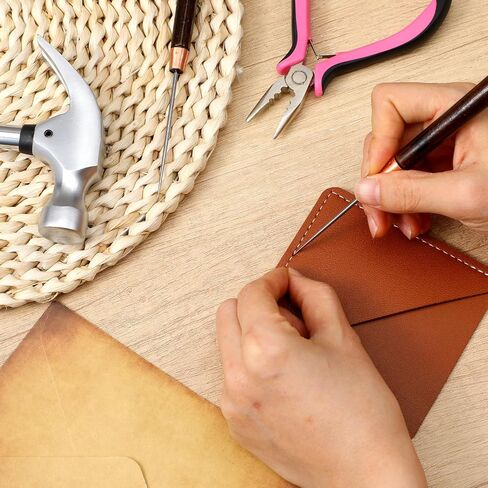 3 PCS Awl Tool Sewing Awl Punch Wooden Handle Leather Stitching Sewing Awls for Punching Scratch Book Binding Beading Tailors Cloth DIY Craft Repair (Reddish Brown) in Saudi Arabia