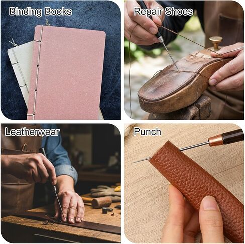 3 PCS Awl Tool Sewing Awl Punch Wooden Handle Leather Stitching Sewing Awls for Punching Scratch Book Binding Beading Tailors Cloth DIY Craft Repair (Reddish Brown) in Saudi Arabia