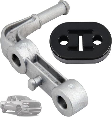 مجموعة دعم كاتم صوت العادم - خلفي يسار ويمين متوافق مع دودج رام 1500 2019-2025 3.0L 5.7L 6.2L، مع شماعات عازلة مطاطية، 68275662AB، 68395841AA (الجانب الأيسر) in Kuwait