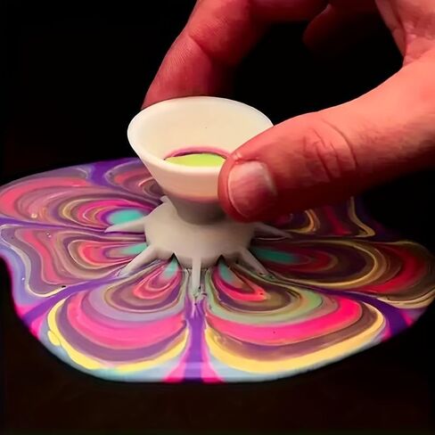 Mini Acrylic Paint Pouring Cup with 7-Leg Funnel Design - Durable Plastic, Controlled Flower Patterns for DIY Art Projects in Saudi Arabia