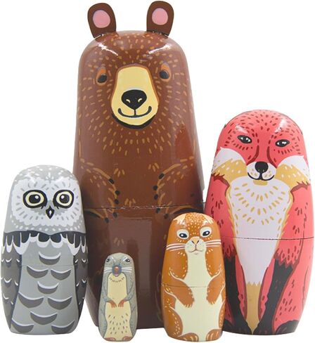 Santa Claus Nesting Dolls - Christmas Snowman Matryoshka Doll Handmade Wooden Dolls for Children Kids Christmas Birthday Decoration Halloween Wishing Gift,Set of 6 in Saudi Arabia