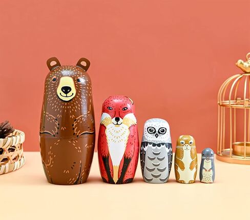Santa Claus Nesting Dolls - Christmas Snowman Matryoshka Doll Handmade Wooden Dolls for Children Kids Christmas Birthday Decoration Halloween Wishing Gift,Set of 6 in Saudi Arabia