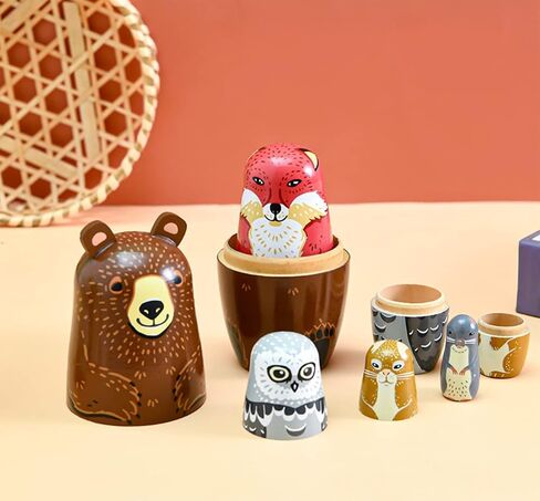 Santa Claus Nesting Dolls - Christmas Snowman Matryoshka Doll Handmade Wooden Dolls for Children Kids Christmas Birthday Decoration Halloween Wishing Gift,Set of 6 in Saudi Arabia