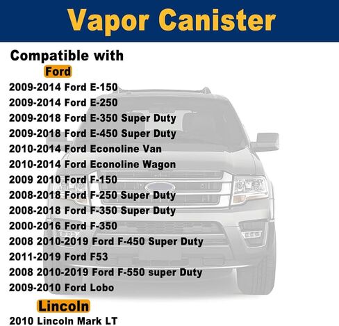 911-380 Vapor Canister Compatible with E150 E250 E350 F250 F350 Super Duty 4.6L 5.4L 6.2L 6.8L V8 V10 in Saudi Arabia