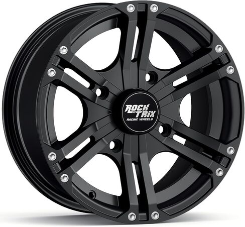 حافة عجلة RockTrix RT101 مقاس 14 بوصة ATV مقاس 14 × 7 أسود مطفي | 4x137 | إزاحة 5+2 | متوافق مع Bombardier Outlander CanAm Can-Am Can Am Commander Maverick Renegade Kawasaki 4/137-1 قطعة واحدة in Saudi Arabia