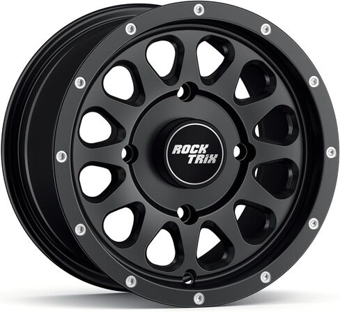 RockTrix RT111 4pc 14in ATV Wheels 4x110 Rims, 14x7, 4+3 Offset, For ATV UTV with IRS (Independent Rear Suspension), Compatible with Honda Kawasaki Yamaha Suzuki 4/110 (Set of 4) in Saudi Arabia