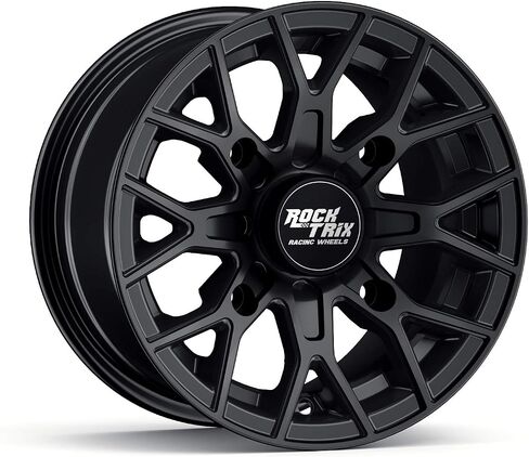 RockTrix RT104 15in Wheel 15x7 4x137, 4+3 Offset, ATV UTV SxS Rim, Compatible with Can Am Commander Max Defender Max Pro Maverick X3 Maverick Trail, 4/137 Matte Black, 1pc Single in Saudi Arabia