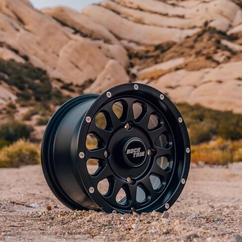 RockTrix RT111 4pc 14in ATV Wheels 4x110 Rims, 14x7, 4+3 Offset, For ATV UTV with IRS (Independent Rear Suspension), Compatible with Honda Kawasaki Yamaha Suzuki 4/110 (Set of 4) in Saudi Arabia
