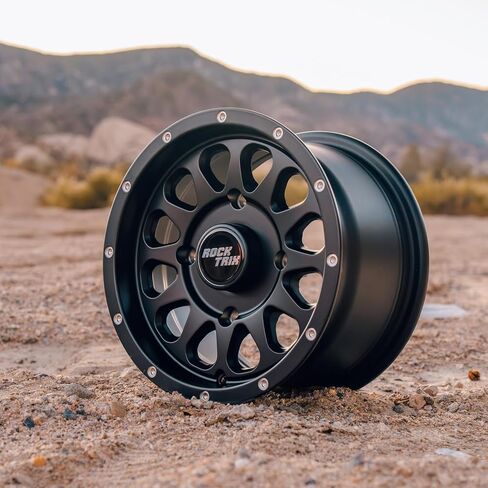 RockTrix RT111 4pc 14in ATV Wheels 4x110 Rims, 14x7, 4+3 Offset, For ATV UTV with IRS (Independent Rear Suspension), Compatible with Honda Kawasaki Yamaha Suzuki 4/110 (Set of 4) in Saudi Arabia