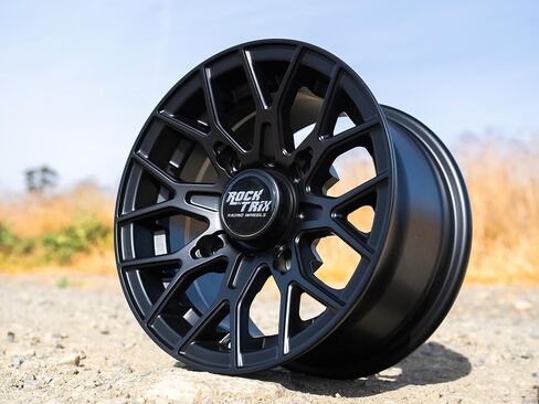 RockTrix RT104 15in Wheel 15x7 4x137, 4+3 Offset, ATV UTV SxS Rim, Compatible with Can Am Commander Max Defender Max Pro Maverick X3 Maverick Trail, 4/137 Matte Black, 1pc Single in Saudi Arabia