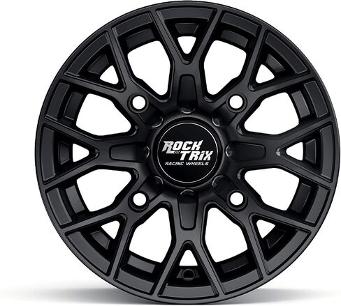 RockTrix RT104 15in Wheel 15x7 4x137, 4+3 Offset, ATV UTV SxS Rim, Compatible with Can Am Commander Max Defender Max Pro Maverick X3 Maverick Trail, 4/137 Matte Black, 1pc Single in Saudi Arabia