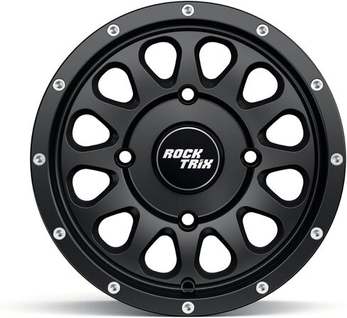 RockTrix RT111 4pc 14in ATV Wheels 4x110 Rims, 14x7, 4+3 Offset, For ATV UTV with IRS (Independent Rear Suspension), Compatible with Honda Kawasaki Yamaha Suzuki 4/110 (Set of 4) in Saudi Arabia