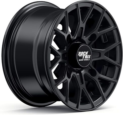 RockTrix RT104 15in Wheel 15x7 4x137, 4+3 Offset, ATV UTV SxS Rim, Compatible with Can Am Commander Max Defender Max Pro Maverick X3 Maverick Trail, 4/137 Matte Black, 1pc Single in Saudi Arabia
