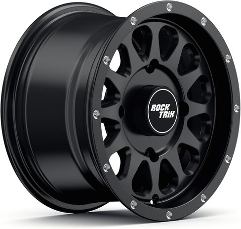 RockTrix RT111 4pc 14in ATV Wheels 4x110 Rims, 14x7, 4+3 Offset, For ATV UTV with IRS (Independent Rear Suspension), Compatible with Honda Kawasaki Yamaha Suzuki 4/110 (Set of 4) in Saudi Arabia
