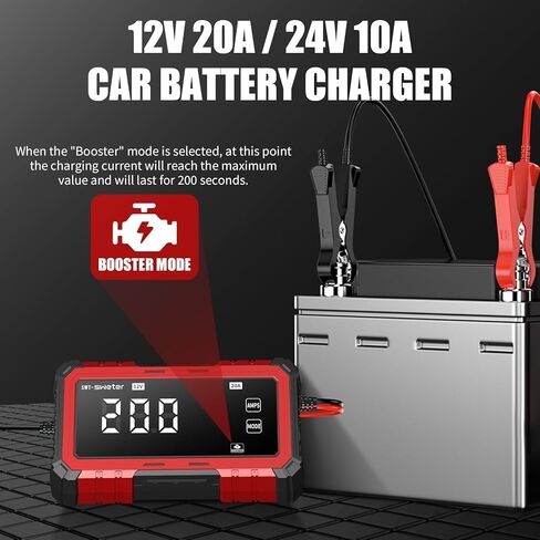 20A Smart Battery Charger/Maintainer for Lithium-ion, LiFePO4, Lead Acid (AGM/Gel/SLA) - 12V/24V Automotive Charger for Car, Truck, SUV, Motorcycle, Boat, RV in Saudi Arabia