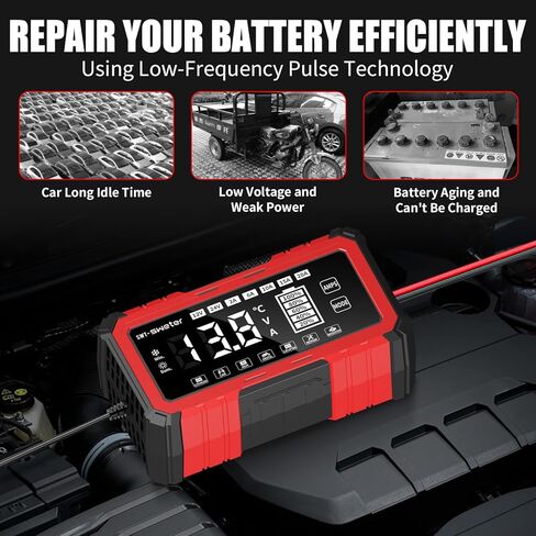 20A Smart Battery Charger/Maintainer for Lithium-ion, LiFePO4, Lead Acid (AGM/Gel/SLA) - 12V/24V Automotive Charger for Car, Truck, SUV, Motorcycle, Boat, RV in Saudi Arabia