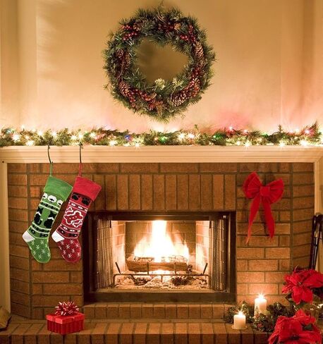 Christmas Stocking for Family Kids dogs, Knitted Dog Bone Snowflakes Red Christmas Sock for Christmas Pendant Home Hanging Ornaments Party Decoration Supplies, Holiday Xmas Hanging Stocking in Saudi Arabia