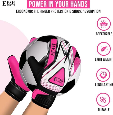 EFAH SPORTS قفازات حارس المرمى لكرة القدم للأطفال الأولاد الأطفال قفازات كرة القدم مع قبضة قوية النخيل in Kuwait