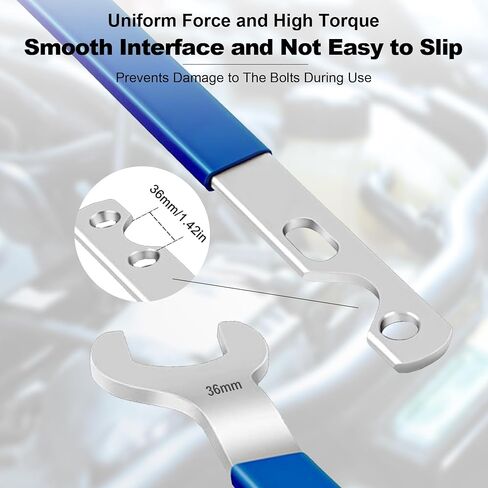 مجموعة مفتاح ربط مروحة القابض، مفتاح ربط أدوات مروحة القابض 32 مم و36 مم، لسيارات BMW، وFord، وGM، وشيفروليه، ودودج، ومجموعة إزالة قابض مروحة جيب، وحامل مضخة المياه، ومفتاح ربط صامولة قابض المروحة ومجموعة إزالة (أسود) in Kuwait