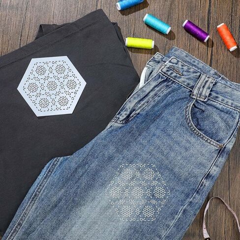 Quilting Stencil Kit, 8pcs Quilting Rulers and Templates Set, Reusable Flower, Thorn, Embroidered Stencils, Crimping Template, DIY Sewing Tool Set in Saudi Arabia
