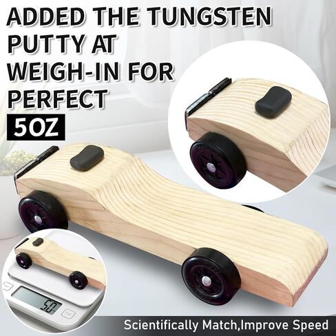 Kypikosp Pinewood Car Derby Weights Kit - 4OZ 12 pcs 2 Sizes Pinewood Weights & 2 pcs 1/2 OZ Tungsten Weights Derby Weights to Speed Up Your Derby Car for Pinewood Car Wheels Axles Speed in Saudi Arabia