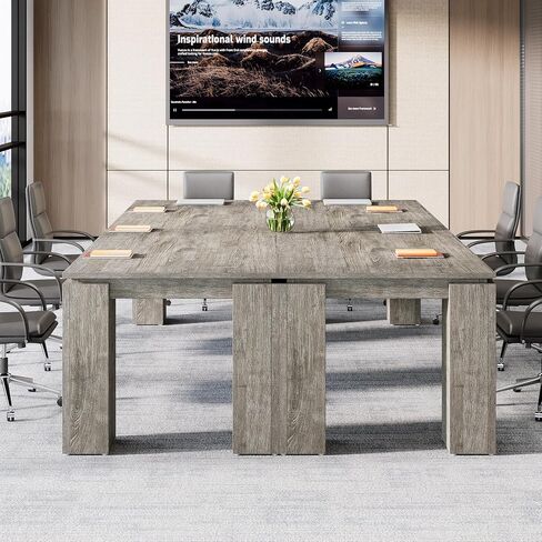 Tribesigns 7 ft Extra Long Conference Table, 86-Inch Office Meeting Room Table, Modern Industrial Rectangle Gray Seminar Desk for 8 (1) in Saudi Arabia