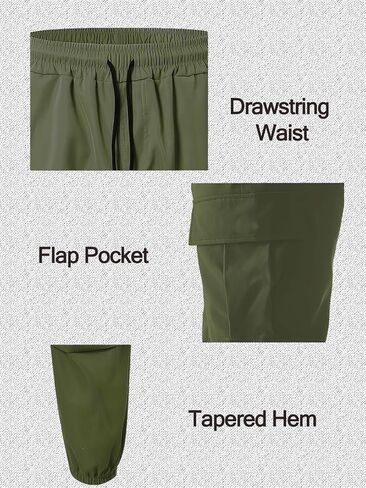 Men's Casual Pants Drawstring Cargo Pants Hiking Outdoor Lightweight in Saudi Arabia