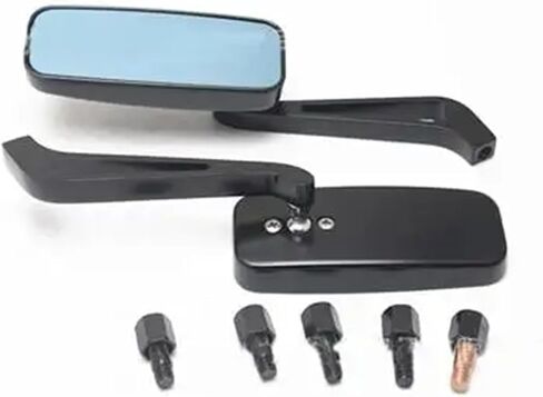 1pair Motorcycle Mirror Moto Bike Rearview Mirror Rear-View Mirrors Alloy Motorcycle Rear View Mirrors 8mm/10mm Blue(Silver) in Saudi Arabia
