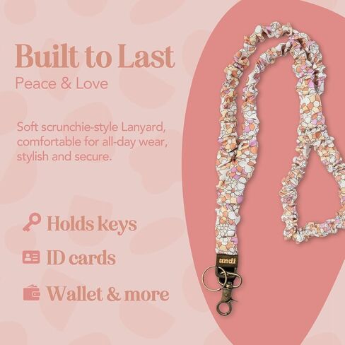 ANDI Neck Lanyard For Women - Scrunchie Cute Lanyard for Keys, Id Card Holder, Wallet - Aesthetic Long Lanyard in Saudi Arabia