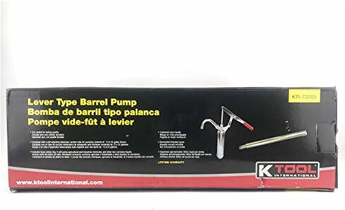 K Tool International 72205 Barrel Drum Pump for Garages, Repair Shop and DIY, Self-Adjusting, Telescoping, Water Based Fluids, Solvents, Antifreeze, Oil Based Fluids, Fits 15, 30 or 55 Gallon Drums in Saudi Arabia