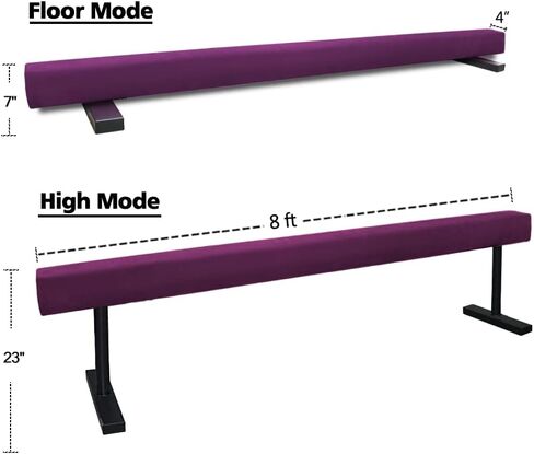 Peakpath 8FT Adjustable&Foldable Gymnastics Balance Beam,Home Gym Equipment,Easy Assembling and Storage,No Tool Require,for Kids Children Girls Training in Kuwait